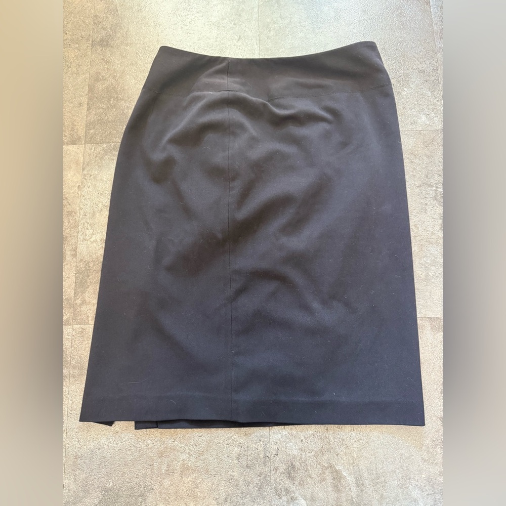 Rafaella Black Pencil Skirt Size 8 Stretch Career Office Knee Length